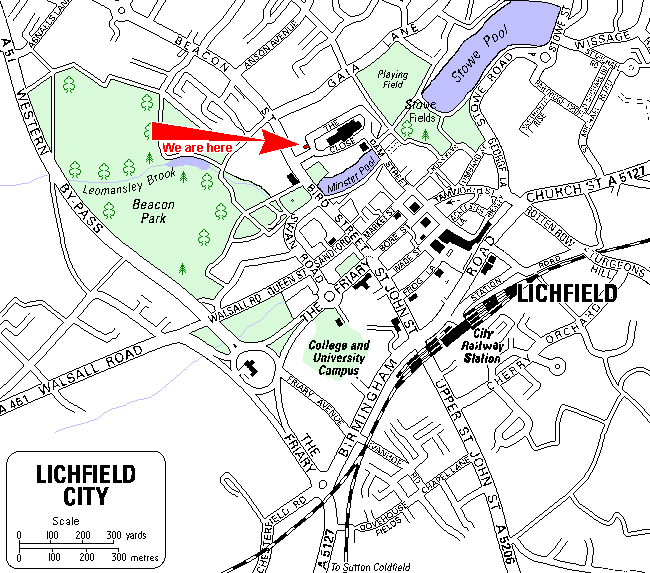 map of Lichfield
